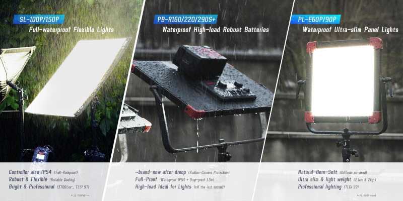 Swit PL-E90P Akku Kit ( 2x PB-R290S+), Waterproof 3rd Generation 90W LED Panel Light, ultra slim, V-Mount